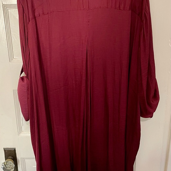 Ellos Women's Midi Plus Burgundy Dress, Size 4X - Picture 6 of 6